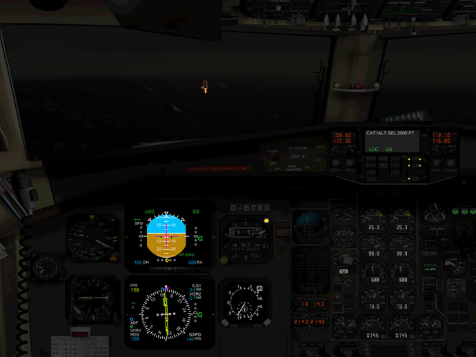 Cockpit ATR 72-500 Approach runway 16 FOOL